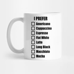 Coffee Preference Check List Mug
